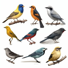 Assortment of beautiful birds