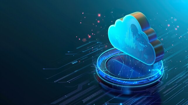 Cloud icon technology concept, cloud service, cloud computing, made with Ai generative technology