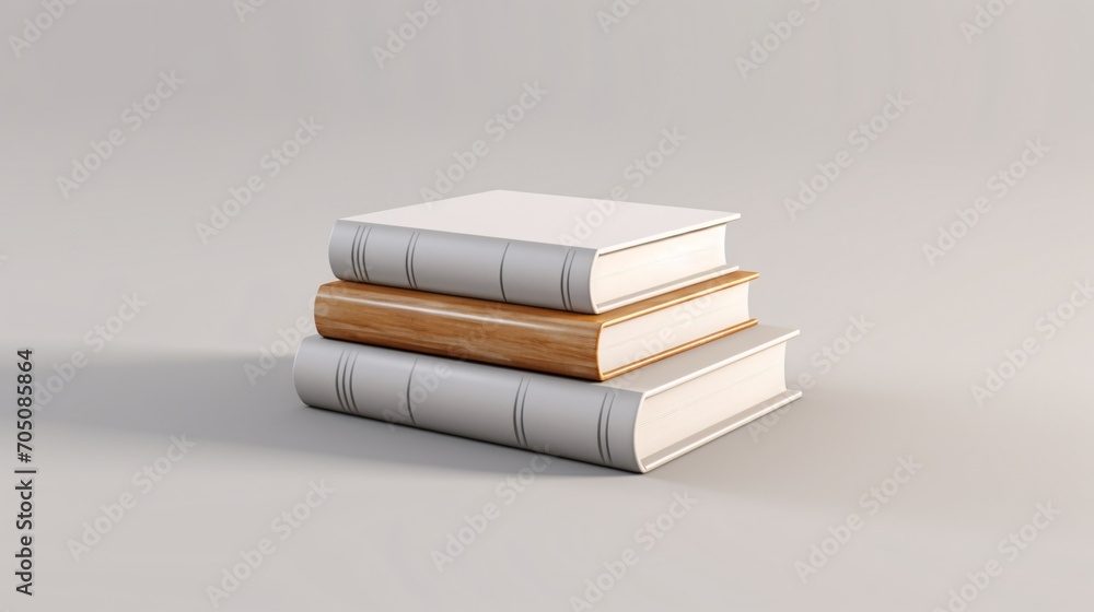 Aufkleber stack of books on a table generative ai