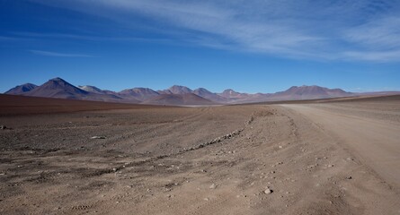 View of the mountains in Reserva Nacional de Fauna Andina Eduardo Avaroa, Bolivia. 