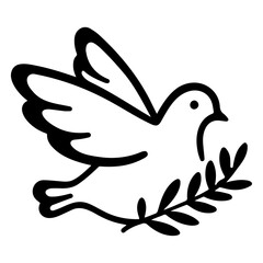 Graceful Doodle Dove Vector: Symbol of Peace, Harmony, and Elegance in Black.