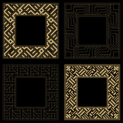 Obraz premium Set. Ornament. Venzel. Logo, template, labels and icons. Vector.