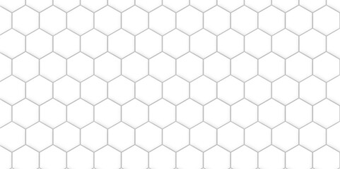 Abstract background with seamless geometric pattern . Geometry pattern hexagon. Hexagonal netting. seamless background with 3d illustration. structure futuristic white background and Embossed Hexagon.
