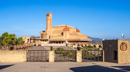 Torreciudad, Spain - October 9, 2023: Torreciudad is a Marian pilgrimage site in Aragon. The pastoral work of the sanctuary is entrusted to the Prelature of Opus Dei