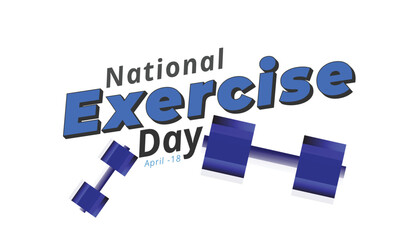 National Exercise Day. background, banner, card, poster, template. Vector illustration.