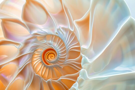 Nautilus Shell Abstract Pattern.
A close-up of a nautilus shell revealing its intricate natural spiral pattern.