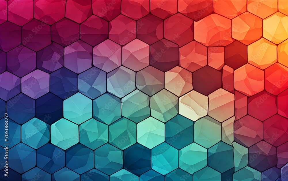 Poster geometric hexagonal mesh network. abstract background.