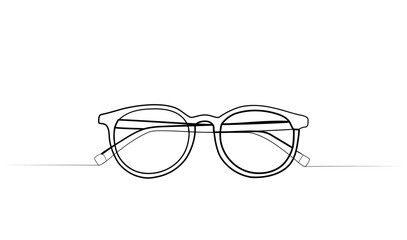 continuous drawing of glasses with one line. vector