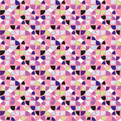 Abstract rounded quarters. Vector circles canvas. Colorful background and four parts of a circle. Geometric pattern.