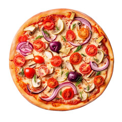 pizza isolated on transparent white background.
