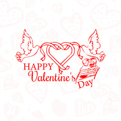 Free vector simple happy valentines Day greeting with love hearts
