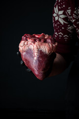 A fresh piece of meat for a veal steak