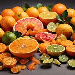 fruits on white background