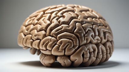 3d rendered illustration of a brain, a model of a human brain on a table.