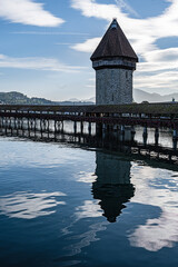 Kapellbrücke mit Wasserturm, Luzern, Schweiz
