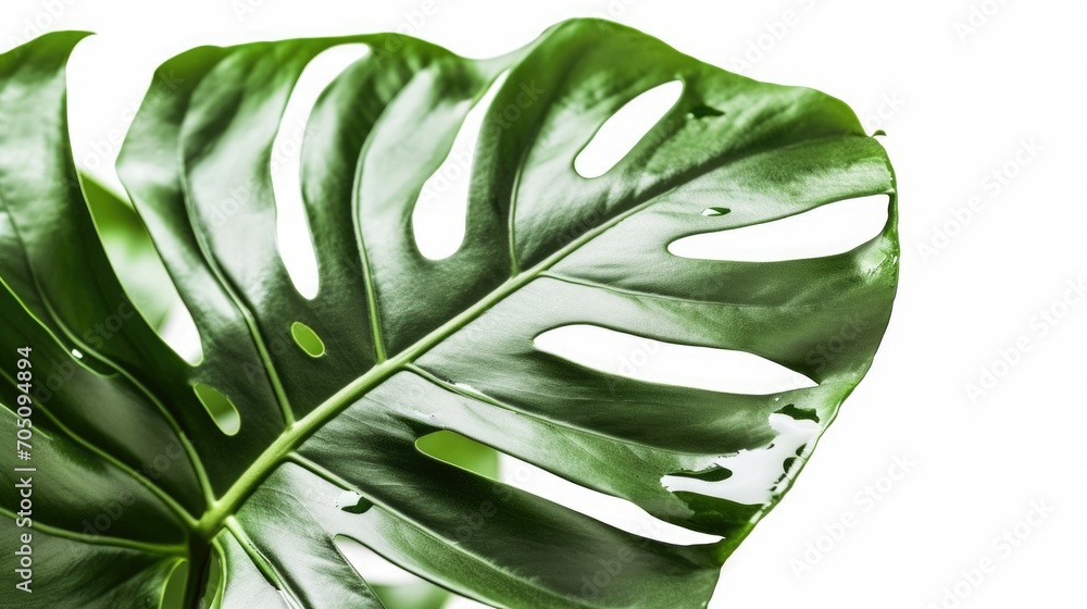 Poster a detailed view of a single leaf from a plant. suitable for various uses