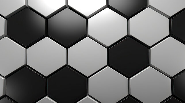 A minimalistic yet elegant background of white hexagonal cells outlined in black, forming a clean and modern geometric pattern Ai Generative © SK