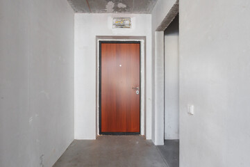 interior of the apartment without decoration in gray colors. rough finish