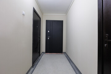 interior of the apartment without decoration in gray colors. rough finish