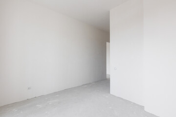 interior of the apartment without decoration in gray colors. rough finish