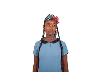 close up of student girl looking away.