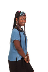 portrait of a smiling student girl.