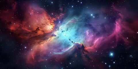 Colorful nebula in space - obrazy, fototapety, plakaty