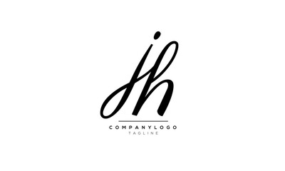 Alphabet letters Initials Monogram logo JH, JH INITIAL, JH letter