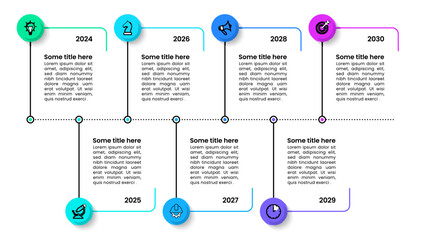 Infographic template. Timeline with 7 steps and icons