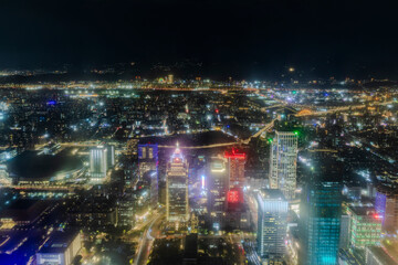 Obraz premium Night view of Taipei city.