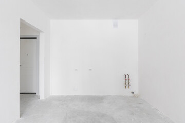 interior of the apartment without decoration in gray colors. rough finish