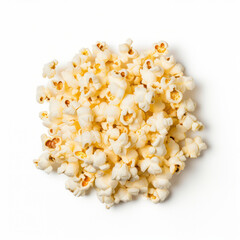 Popcorn Perfection, Snack on White, A delightful display of popcorn on a clean, white background.