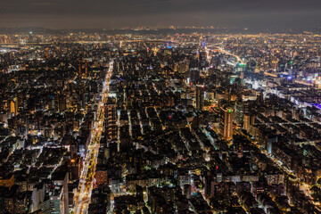 Obraz premium Night view of Taipei city.