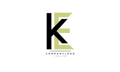 Alphabet letters Initials Monogram logo KE, KE INITIAL, KE letter