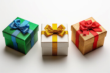 Fototapeta premium Set of gift boxes on a white background