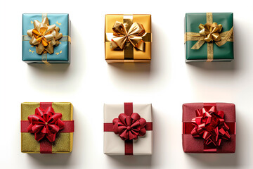 Set of gift boxes on a white background