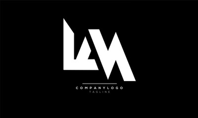 Alphabet letters Initials Monogram logo LM, LM INITIAL, LM letter