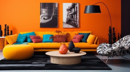 Fusion of bold and contrasting colors forming a visually striking backdrop