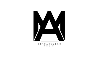 Alphabet letters Initials Monogram logo MA, MA INITIAL, MA letter