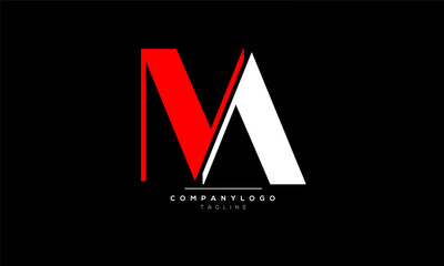 Alphabet letters Initials Monogram logo MA, MA INITIAL, MA letter