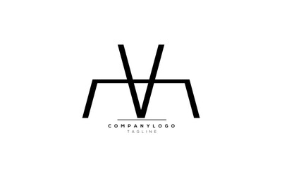 Alphabet letters Initials Monogram logo MV, MV INITIAL, MV letter