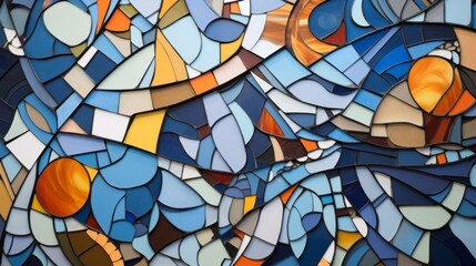 Mosaic of shapes and elements forming an artistic abstract