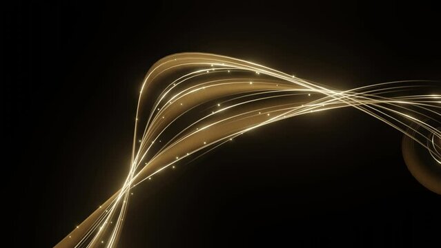 Abstract gold curve stripe luxury stripe with glitter particles.