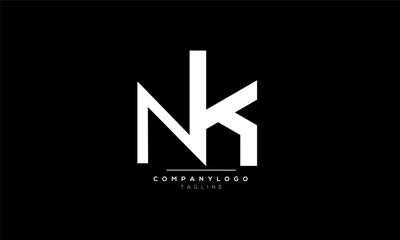 Alphabet letters Initials Monogram logo NK, NK INITIAL, NK letter