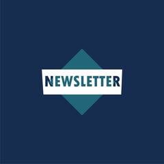 Newsletter icon  isolated on blue background