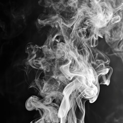 Smoke captured in a close-up shot against a black background. Ideal for adding a touch of mystery and intrigue to design projects