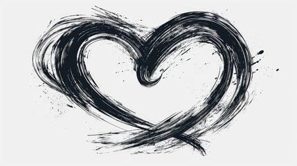 A black and white drawing of a heart. Suitable for various creative projects