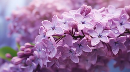 Clusters of lilac blooms add a splash of color to a spring garden