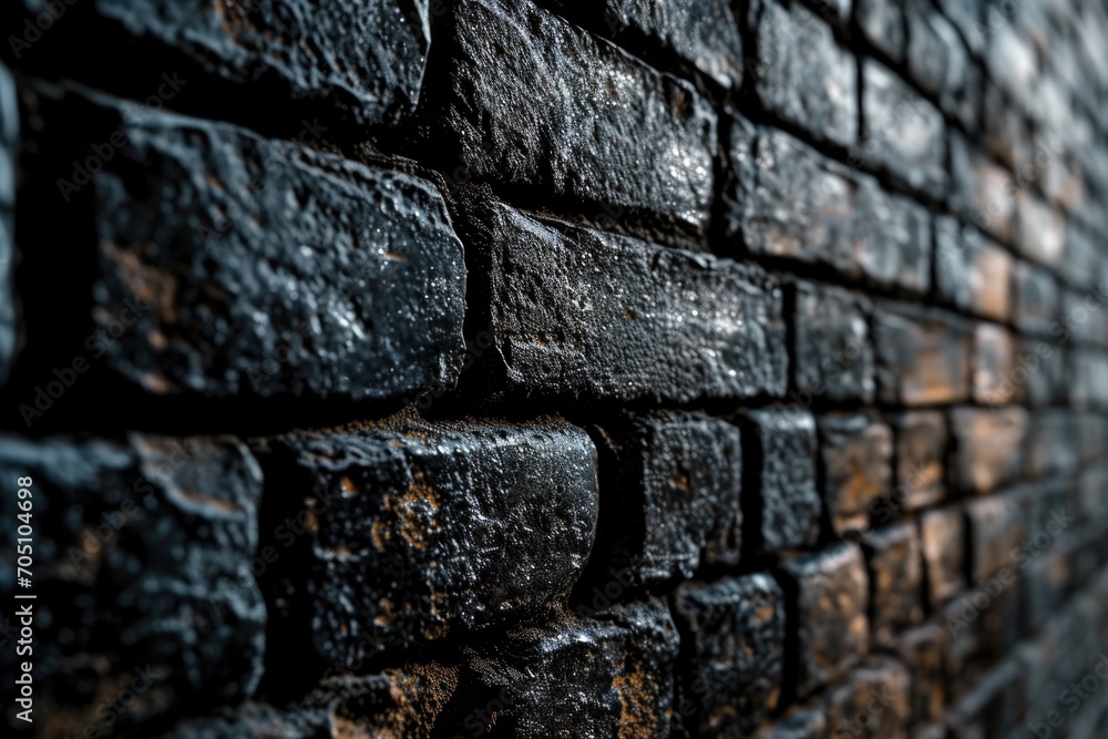 Poster A brick wall with a clock mounted on it. This image can be used to depict the concept of time, punctuality, or the passage of time in various settings