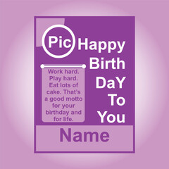 A card to commemorate the birthday. Which will be a saga in the memory, in the mind of loved ones.